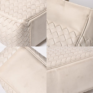 BOTTEGA VENETA Intrecciato 2WAY Bag Shoulder Bag Handbag Off White Black Hardware 4a003701