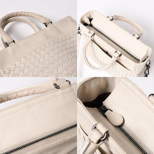 BOTTEGA VENETA Intrecciato 2WAY Bag Shoulder Bag Handbag Off White Black Hardware 4a003701