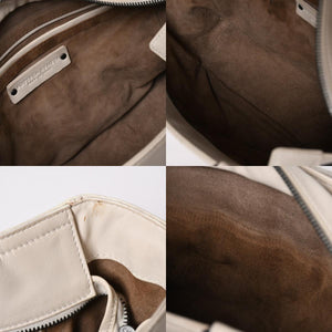 BOTTEGA VENETA Intrecciato 2WAY Bag Shoulder Bag Handbag Off White Black Hardware 4a003701