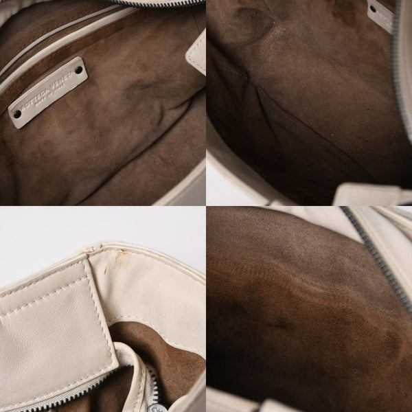 BOTTEGA VENETA Intrecciato 2WAY Bag Shoulder Bag Handbag Off White Black Hardware 4a003701