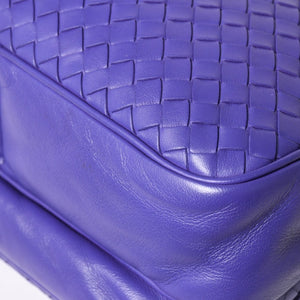 BOTTEGA VENETA Intrecciato Nappa Messenger Shoulder Bag Nappa Leather Lambskin Purple Bronze Silver Hardware Good Condition Used 4a003708
