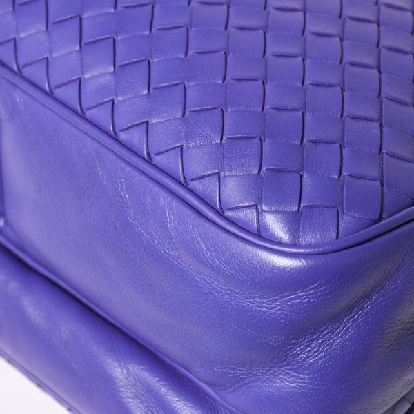 BOTTEGA VENETA Intrecciato Nappa Messenger Shoulder Bag Nappa Leather Lambskin Purple Bronze Silver Hardware Good Condition Used 4a003708