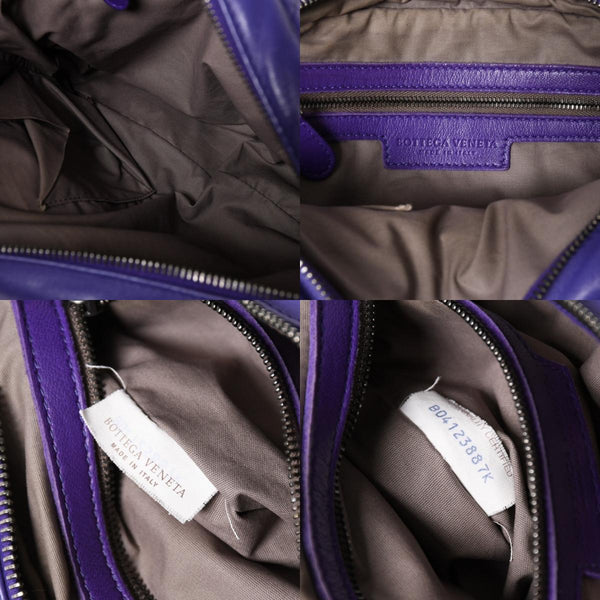 BOTTEGA VENETA Intrecciato Nappa Messenger Shoulder Bag Nappa Leather Lambskin Purple Bronze Silver Hardware Good Condition Used 4a003708