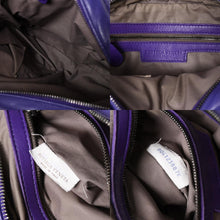 Load image into Gallery viewer, BOTTEGA VENETA ボッテガヴェネタ イントレチャート ナッパ メッセンジャー ショルダーバッグ ナッパレザー ラムスキン パープル ブロンズシルバー金具 美品 中古 4a003708