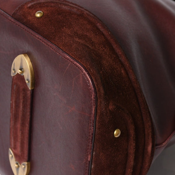 Christian Dior クリスチャンディオール Hand Bag ハンドバッグ バーガンディ ワインレッド 05-MA-0047 マットゴールド金具 美品 中古 4a003654