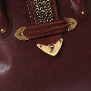 Christian Dior クリスチャンディオール Hand Bag ハンドバッグ バーガンディ ワインレッド 05-MA-0047 マットゴールド金具 美品 中古 4a003654
