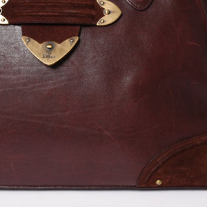 Christian Dior クリスチャンディオール Hand Bag ハンドバッグ バーガンディ ワインレッド 05-MA-0047 マットゴールド金具 美品 中古 4a003654