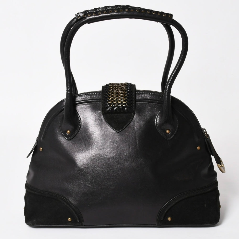 Christian Dior クリスチャンディオール ジャンヌ ハンドバッグ 05-MA-0067 カーフレザー スエード ガリアーノ期 メタルプレート スタッズ ゴールド金具 美品 中古 4a003653