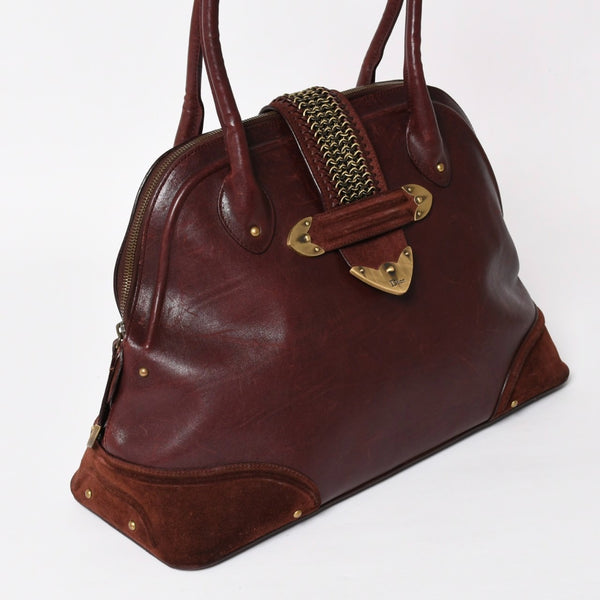 Christian Dior クリスチャンディオール Hand Bag ハンドバッグ バーガンディ ワインレッド 05-MA-0047 マットゴールド金具 美品 中古 4a003654