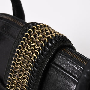 Christian Dior Jeanne Handbag 05-MA-0067 Calf Leather Suede Galliano Period Metal Plate Studs Gold Hardware Good Condition Used 4a003653