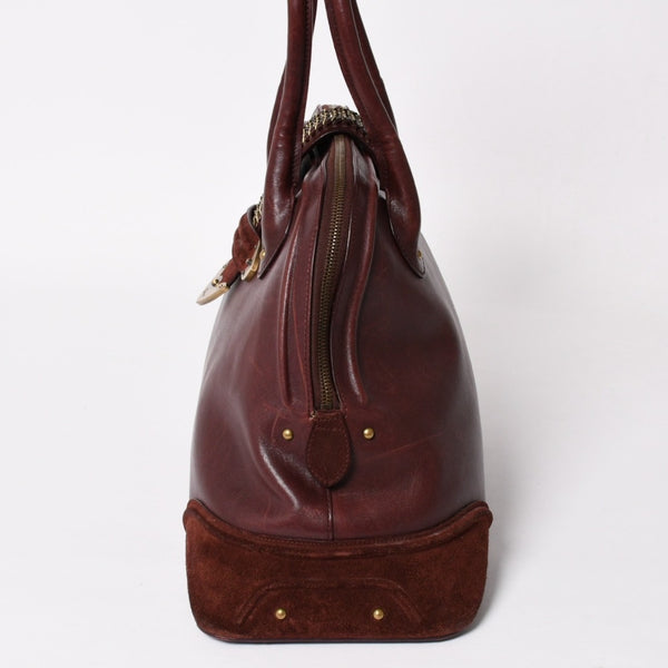 Christian Dior クリスチャンディオール Hand Bag ハンドバッグ バーガンディ ワインレッド 05-MA-0047 マットゴールド金具 美品 中古 4a003654