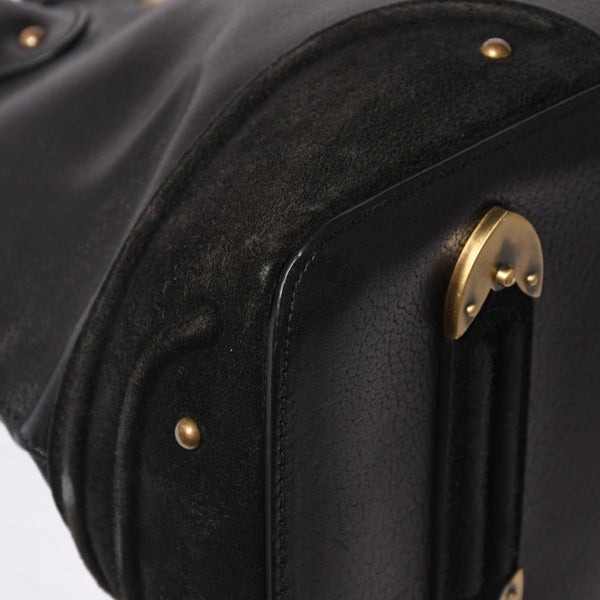 Christian Dior Jeanne Handbag 05-MA-0067 Calf Leather Suede Galliano Period Metal Plate Studs Gold Hardware Good Condition Used 4a003653