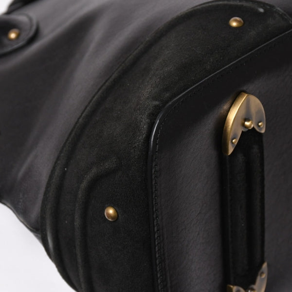Christian Dior Jeanne Handbag 05-MA-0067 Calf Leather Suede Galliano Period Metal Plate Studs Gold Hardware Good Condition Used 4a003653