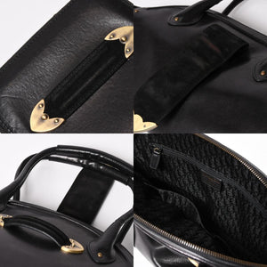 Christian Dior Jeanne Handbag 05-MA-0067 Calf Leather Suede Galliano Period Metal Plate Studs Gold Hardware Good Condition Used 4a003653
