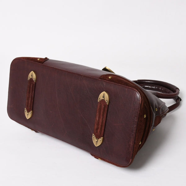 Christian Dior クリスチャンディオール Hand Bag ハンドバッグ バーガンディ ワインレッド 05-MA-0047 マットゴールド金具 美品 中古 4a003654