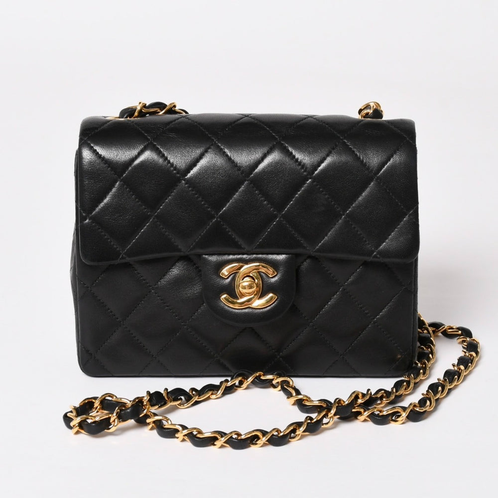 楽天Shopify商品名取込用 極美品 CHANEL シャネル ミニマトラッセ17 Sフラップ Sチェーンショルダーバッグ A01115 5番台 ココマーク ラムスキン ブラック 中古 4a003736