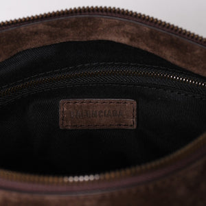 極美品 BALENCIAGA バレンシアガ ル シティ モト スモール メッセンジャーバッグ 638524 エディターズ カーフスキン ライトエスプレッソ 中古 4a003642
