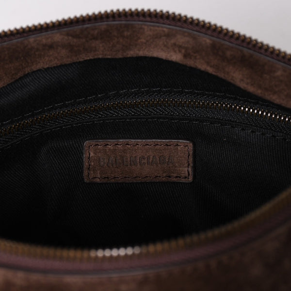 極美品 BALENCIAGA バレンシアガ ル シティ モト スモール メッセンジャーバッグ 638524 エディターズ カーフスキン ライトエスプレッソ 中古 4a003642