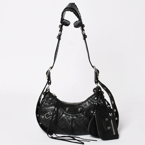 Very good condition BALENCIAGA Balenciaga shoulder bag Le cagole black 671309 used 4a003814