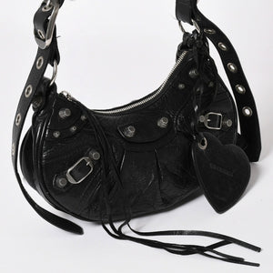 Very good condition BALENCIAGA Balenciaga shoulder bag Le cagole black 671309 used 4a003814