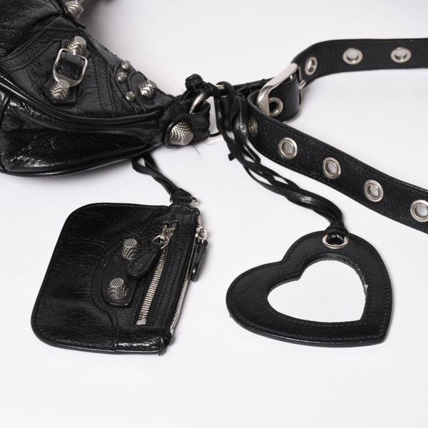 Very good condition BALENCIAGA Balenciaga shoulder bag Le cagole black 671309 used 4a003814
