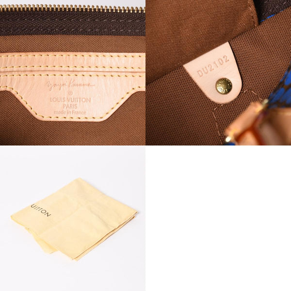 極美品 LOUIS VUITTON ルイヴィトン スピーディ30 ハンドバッグ M40691 モノグラム パンプキンドット 草間彌生 ブルー 中古 4a003662