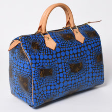 Load image into Gallery viewer, 極美品 LOUIS VUITTON ルイヴィトン スピーディ30 ハンドバッグ M40691 モノグラム パンプキンドット 草間彌生 ブルー 中古 4a003662