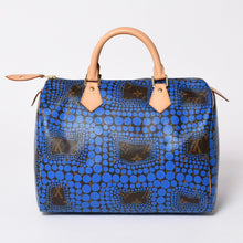 Load image into Gallery viewer, 極美品 LOUIS VUITTON ルイヴィトン スピーディ30 ハンドバッグ M40691 モノグラム パンプキンドット 草間彌生 ブルー 中古 4a003662