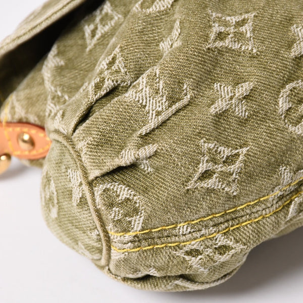 Very Good Condition LOUIS VUITTON Mini Pretty One Shoulder Bag M95217 Monogram Denim Khaki Gold Hardware Used 4a003584