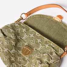 Load image into Gallery viewer, 極美品 LOUIS VUITTON ルイヴィトン ミニ プリーティ ワンショルダーバッグ M95217 モノグラム デニム カーキ ゴールド金具 中古 4a003584