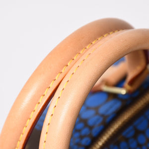 極美品 LOUIS VUITTON ルイヴィトン スピーディ30 ハンドバッグ M40691 モノグラム パンプキンドット 草間彌生 ブルー 中古 4a003662