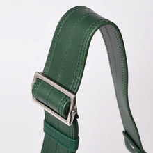 Load image into Gallery viewer, SAINT LAURENT サンローラン リヴゴーシュ レザー ホーボーショルダーバッグ トムフォード期 プリーツ加工 グリーン 120436 シルバー金具 美品 中古 4a003520