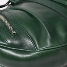 Load image into Gallery viewer, SAINT LAURENT サンローラン リヴゴーシュ レザー ホーボーショルダーバッグ トムフォード期 プリーツ加工 グリーン 120436 シルバー金具 美品 中古 4a003520