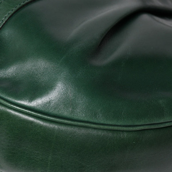 SAINT LAURENT サンローラン リヴゴーシュ レザー ホーボーショルダーバッグ トムフォード期 プリーツ加工 グリーン 120436 シルバー金具 美品 中古 4a003520