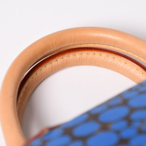極美品 LOUIS VUITTON ルイヴィトン スピーディ30 ハンドバッグ M40691 モノグラム パンプキンドット 草間彌生 ブルー 中古 4a003662