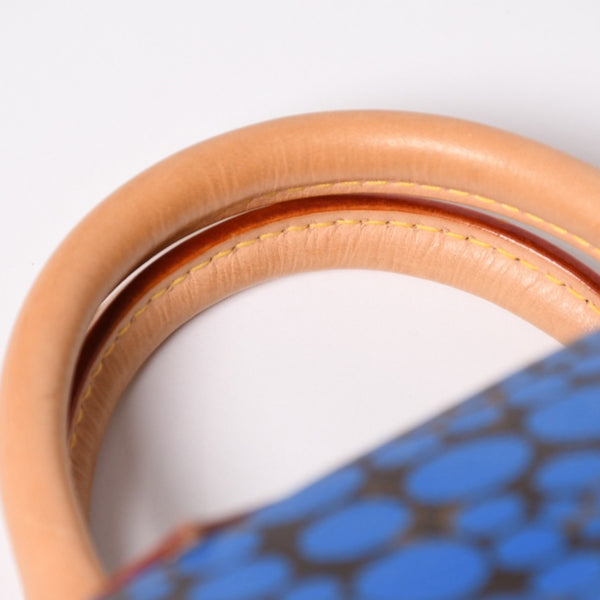 極美品 LOUIS VUITTON ルイヴィトン スピーディ30 ハンドバッグ M40691 モノグラム パンプキンドット 草間彌生 ブルー 中古 4a003662