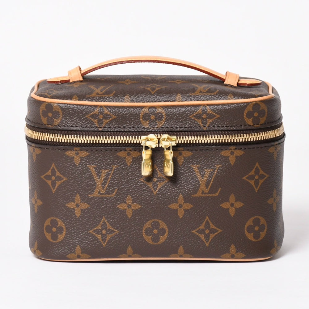 新品未使用 LOUIS VUITTON ルイヴィトン ニースミニ バニティバッグ M44495 コスメポーチ 化粧ポーチ モノグラムキャンバス ブラウン ゴールド金具 中古 4a003655