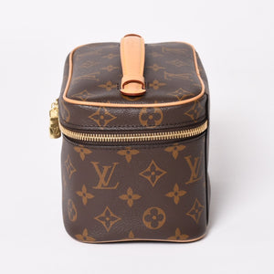 New and unused LOUIS VUITTON Nice Mini Vanity Bag M44495 Cosmetic Pouch Cosmetic Pouch Monogram Canvas Brown Gold Hardware Used 4a003655