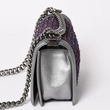 Load image into Gallery viewer, 極美品 CHANEL シャネル ボーイシャネル チェーンショルダーバッグ 20番台 ツイード レザー シルバー金具 中古 4a003664