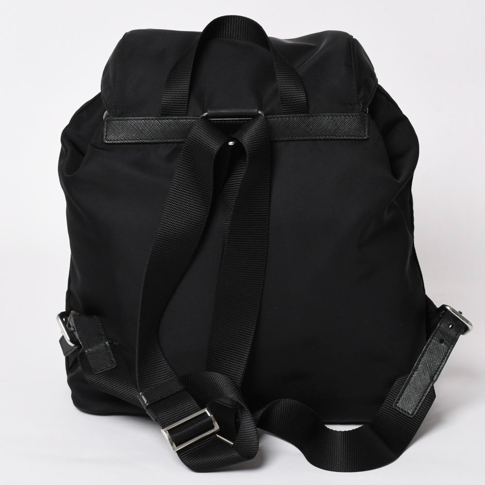 極美品 PRADA プラダ リュック ショルダーバッグ ナイロン シルバー金具 三角ロゴ サフィアーノ 中古 4a003693