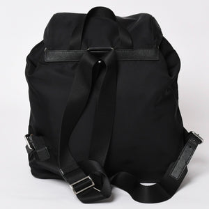 Very good condition PRADA Rucksack Shoulder Bag Nylon Silver Metal Fittings Triangle Logo Saffiano Used 4a003693