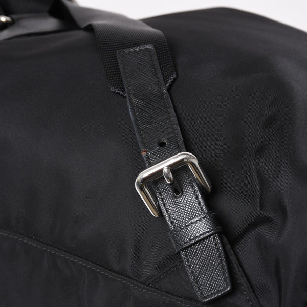 Very good condition PRADA Rucksack Shoulder Bag Nylon Silver Metal Fittings Triangle Logo Saffiano Used 4a003693