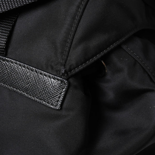 Very good condition PRADA Rucksack Shoulder Bag Nylon Silver Metal Fittings Triangle Logo Saffiano Used 4a003693