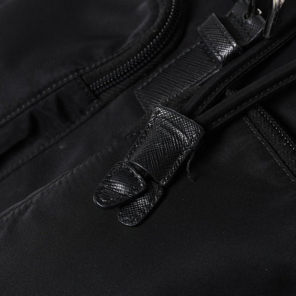 Very good condition PRADA Rucksack Shoulder Bag Nylon Silver Metal Fittings Triangle Logo Saffiano Used 4a003693
