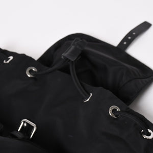 Very good condition PRADA Rucksack Shoulder Bag Nylon Silver Metal Fittings Triangle Logo Saffiano Used 4a003693