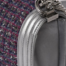 Load image into Gallery viewer, 極美品 CHANEL シャネル ボーイシャネル チェーンショルダーバッグ 20番台 ツイード レザー シルバー金具 中古 4a003664