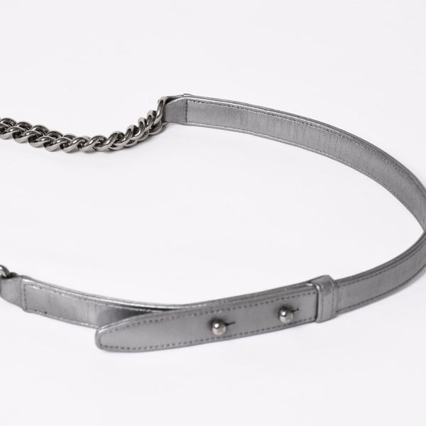 Very Good Condition CHANEL Boy Chanel Chain Shoulder Bag No. 20 Tweed Leather Silver Hardware Used 4a003664
