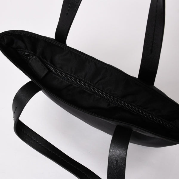 Very Good Condition PRADA Re-Nylon Mini Tote Bag BN0332 Tesuto Nylon Leather Black Triangle Logo Plate 31 Size Used 4a003666