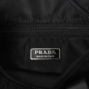Very Good Condition PRADA Re-Nylon Mini Tote Bag BN0332 Tesuto Nylon Leather Black Triangle Logo Plate 31 Size Used 4a003666