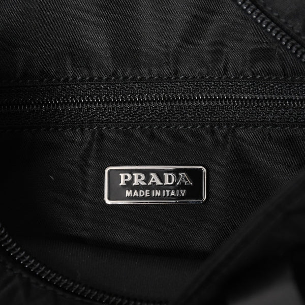 Very Good Condition PRADA Re-Nylon Mini Tote Bag BN0332 Tesuto Nylon Leather Black Triangle Logo Plate 31 Size Used 4a003666